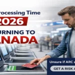 Traveler scanning passport at Toronto Pearson Airport – Authorization to Return to Canada processing time guide